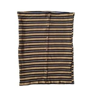 Rue21 Plus Size Yellow and Navy Striped Ribbed Tight Knit Fitted Pencil Skirt